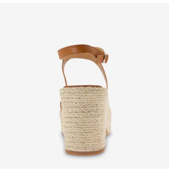 Splendid Women’s Bowie Espadrille Wedge Leather Camel Sandal New - Picture 6 of 13